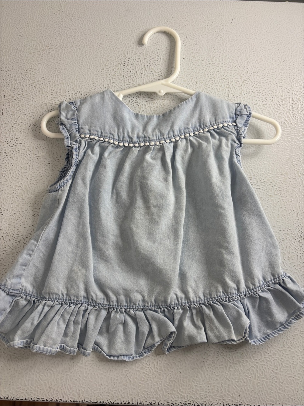 515 - Light Blue Ruffle Baby Top